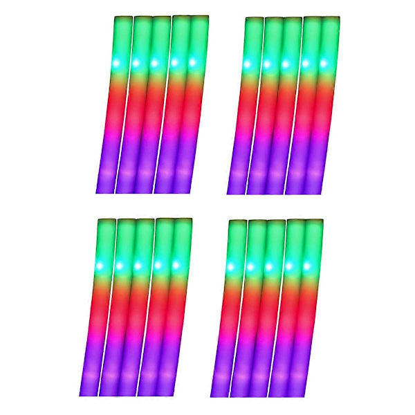 LED Glow Sticks Färgglada RGB Glow Foam Sticks Cheer Tubes