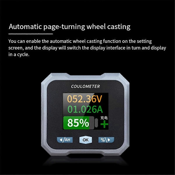 Coulometer Batterimätare och Voltmeter för Elektrisk Fyrhjuling, B