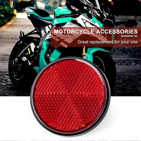 2 stk. Runde Røde Reflekser Universal Til Motorcykel ATV 5.6*0.8cm