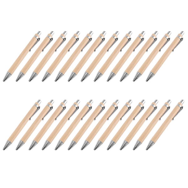 24 Stycken Bambu Infällbar Kulspetspenna Svart Bläck 1 mm Kontorspennor