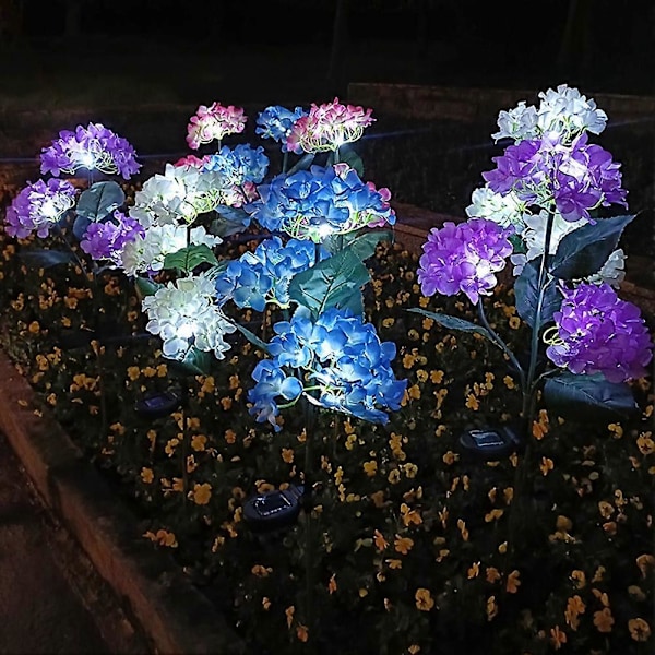 Solcellsdrivna LED-lampor för utomhusbruk, trädgårdsväg, gårdsdekoration, rosa
