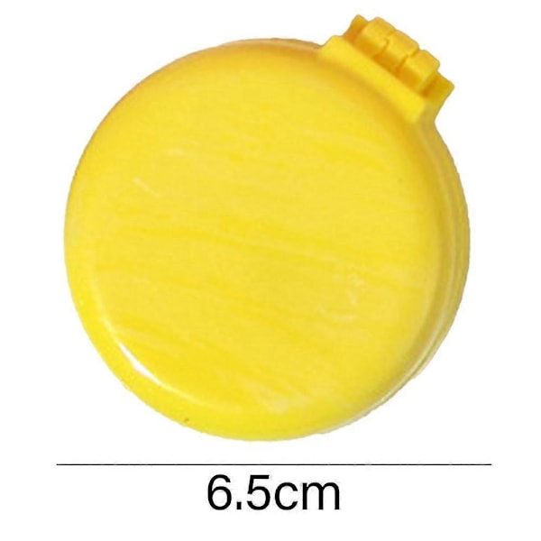 2 kpl Taitettavia Matkapeilejä ja Hiusiharjoja, Pyöreä Taitettava Matkakoko Yellow