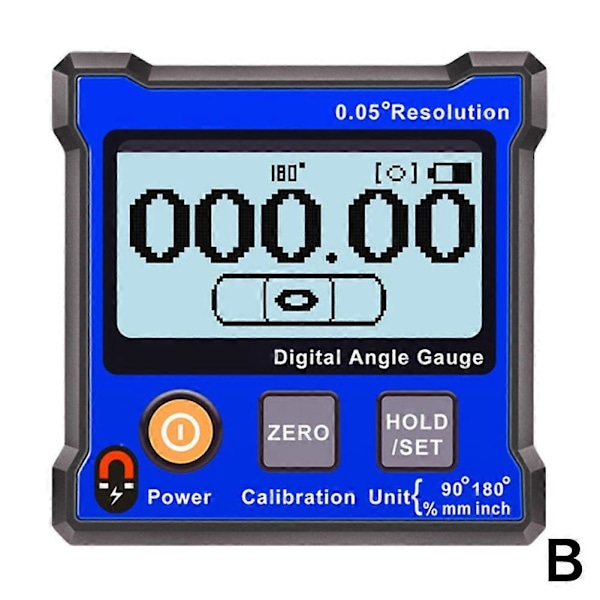LCD Magnetisk Digital Hældningsmåler Vinkelmåler Blue