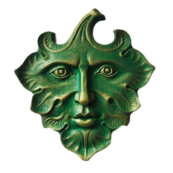 The Green Man Seinätaideveistos Premium-laatuinen valurautainen seinälaatta, Vihreä mies, Kevät, Fantasia Koristeveistos