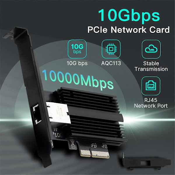 10 Gbps AQC113 PCIE til RJ45 Netværkskort 1G/2.5G/5G/10Gbps RJ45 Interface Ethernet Kablet LAN Adapter til Desktop Win10/11