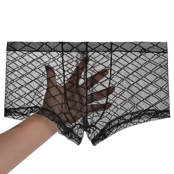 Herre Boxer Briefs Mid-Rise Stretch Mesh Underbukser Black XL