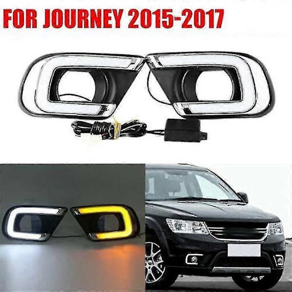 För Journey 2015-2017 Led Drl Varselljus Stötfångare Dimljus Med Blinkers