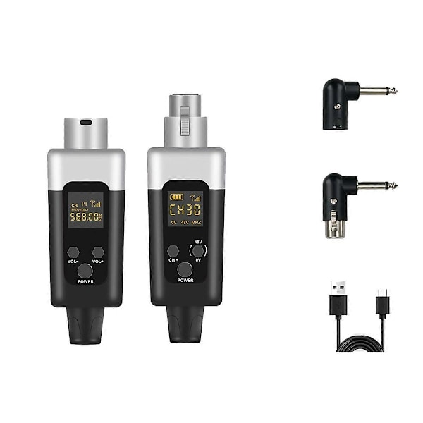 Trådlöst XLR-mikrofonsystem för 48V kapacitiv mikrofon 1 till 1