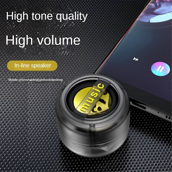 Mini Högtalare Universal 3.5mm Ljudbox Telefonhögtalare Transparent Blå
