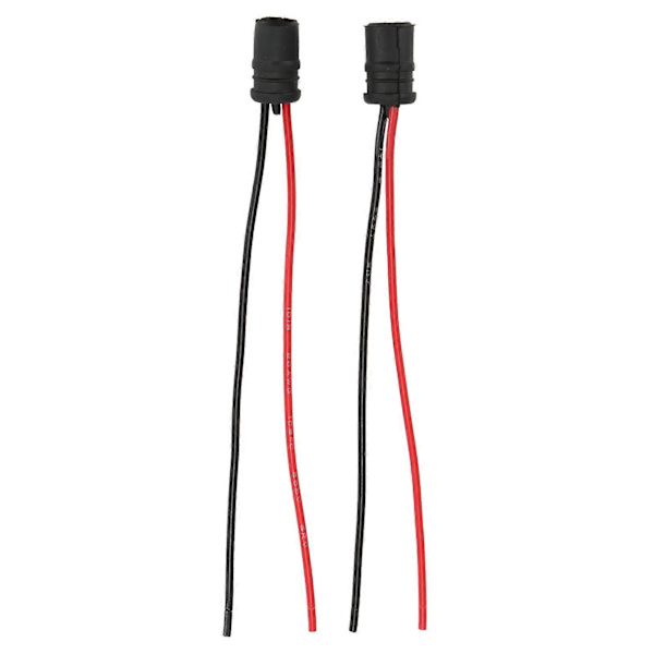 2 st Glödlampssockel 12V 30A Svart Mjuk T10 2 LED-ljus Glödlampsuttag med Kabel för Industriell Utrustning Bilar Cyklar