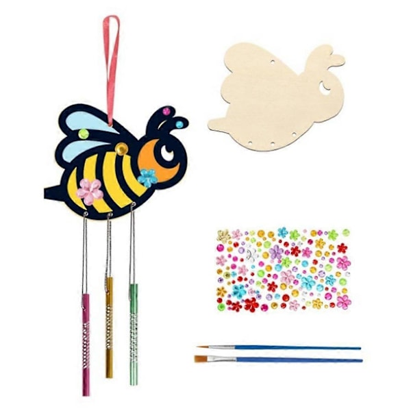 Barns Vindspel Ornament DIY Målad Hänge, Bi-set
