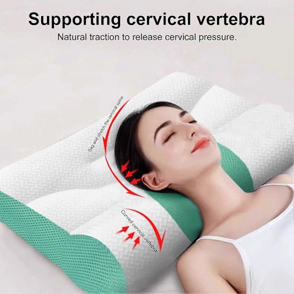 Sommer Kølepude Langsom Rebound Elastisk Nakkesmerte Lindring Sovende Pude Forbedre Cirkulation Vaskbar Cervikal Støtte Komfort Side Ryg Sovende P Green S