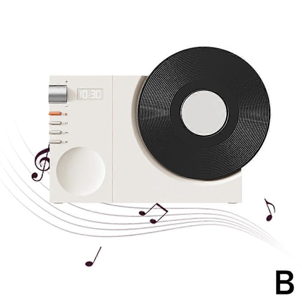 Aika Bluetooth-kaiutin Pöytämallinen Retro subwoofer Pyörivä syntymäpäivälahja White