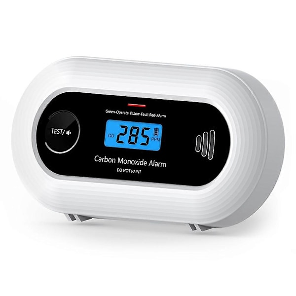 Bärbart CO-larm med digital LCD-display, för hem, kontor och resor