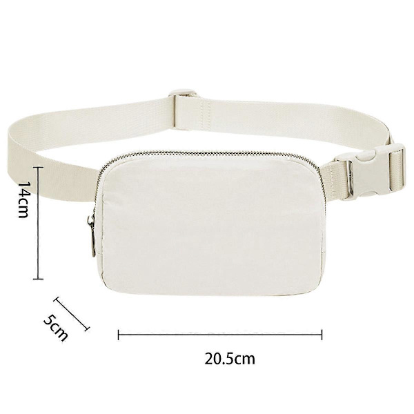 KXJ-Bältesväska för Kvinnor Trendiga Magväskor Crossbody Väska Midjeväska för Vandring Promenader Cykling Resor Off-white