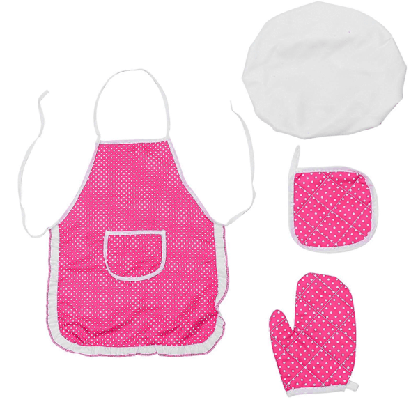 1 Set Barn Leker I Varje Kök Leksak Flicka Bakförkläde Hatt Handske Matta Kit