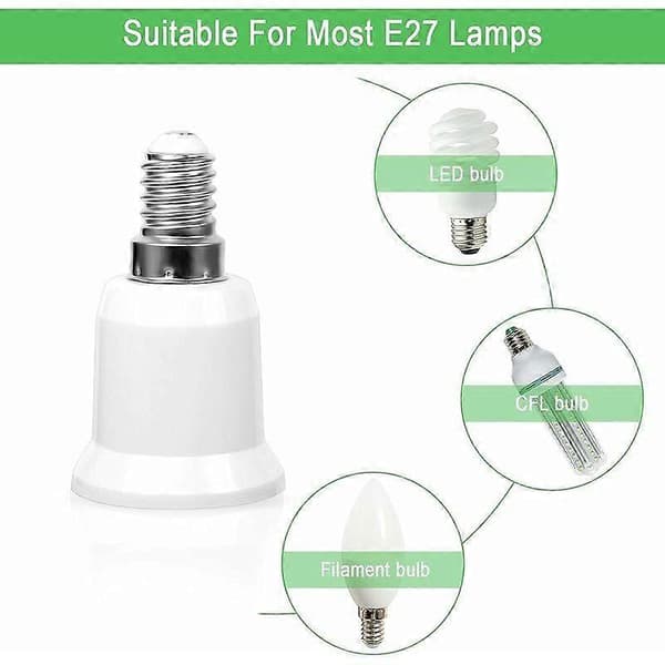 Lampfot Konverterare, E14 till E27 Sockeladapter Lampfot Konverter Adapter, 15 st