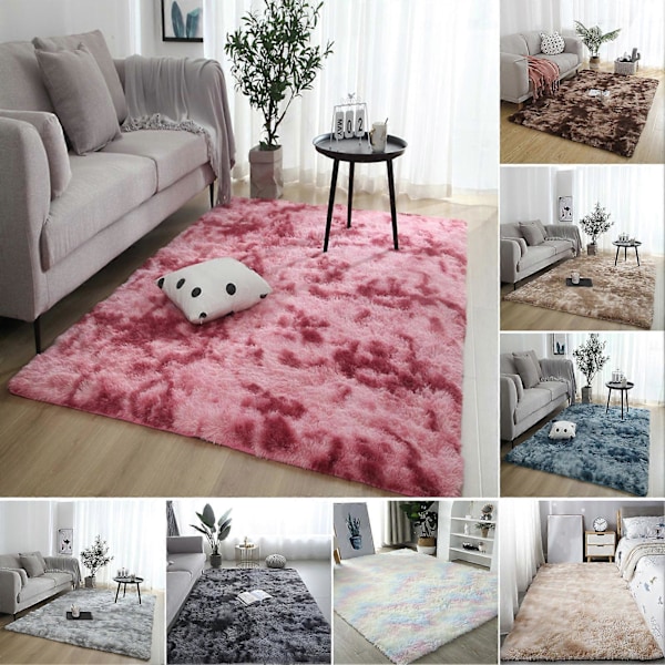 Luddig Matta för Vardagsrum Mjuk Plysch Inomhus Sovrumsmatta Batik Förtjockad Halkfri Fluffig Fuskpälsmatta Barnkammare Barn Pojkar Flickor Rum Golvmatta Camel 60cm