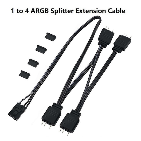 1 til 4 ARGB Splitter Forlængerkabel Tilsluttes til 5V 3-Pin ARGB