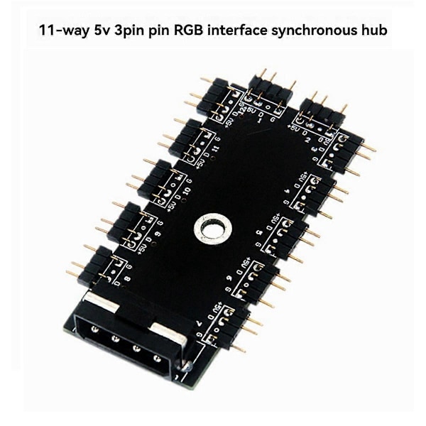 Moderkort 1 till 11 5V 3 Pin PWM Kylfläkt HUB 4PIN IDE Strömförsörjning