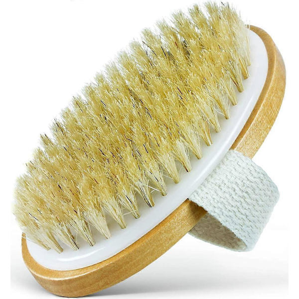 Kroppsborste för torr hud - Naturlig borst - Tar bort död hud och toxiner, Cellulitbehandling, Exfolierar, Stimulerar blodcirkulationen