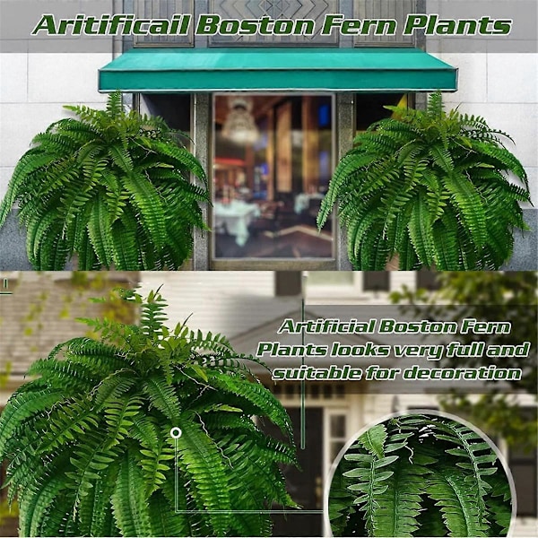 UV-beständig Naturlig Konstgjord Boston Ormbunke, Konstgjorda Ormbunkar