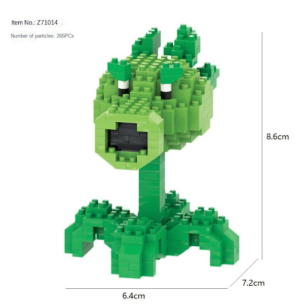 Barnleksak Plants Vs Zombies Byggklossar Pussel Sömnadsleksaker peashooter