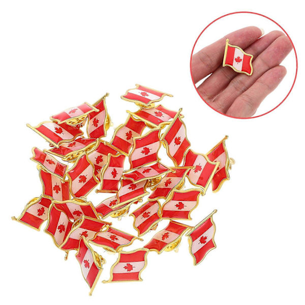 25 kpl Metallinen Kanadan Lippu -merkki Kanadan Lippu Pinssit Lippu Metalli Kanada -merkki