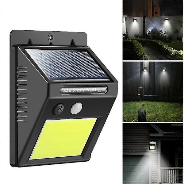 7 LED Solcellelamper med bevægelsessensor - Solcellelamper, havebelysning, havelamper - Sort