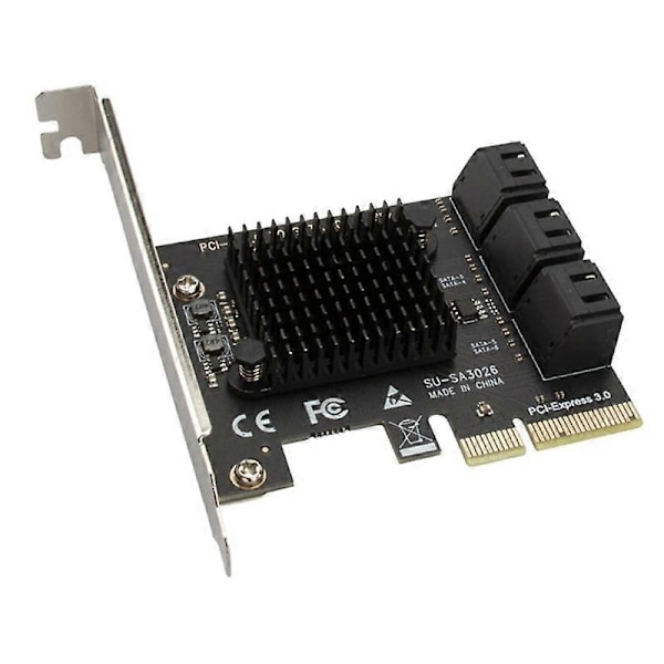 PCI-E 6 Portar SATA-kort PCI-E 4X-kort PCI Express till SATA 3.0 6 Portar SATA III 6Gbps PCIE X4 Expansionsadapterkort