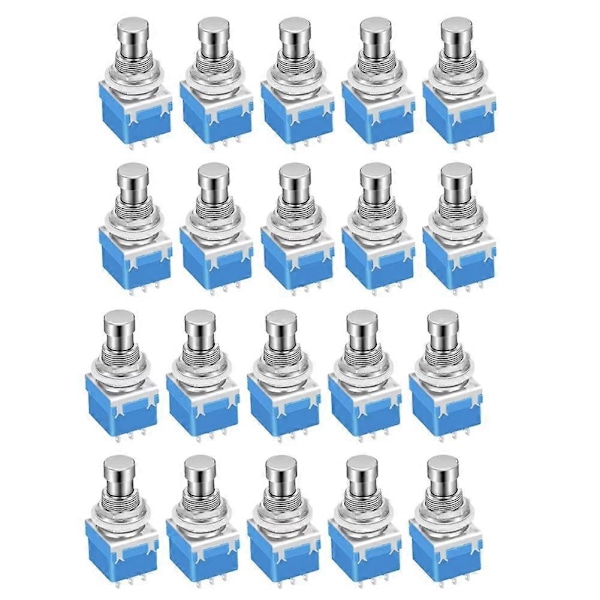 20 st Momentan Gitarr Effektpedal 3PDT Fotpedal 9 Pin Låsande Stomp Tryckknapp Fotbrytare True Bypass Lödkontakt