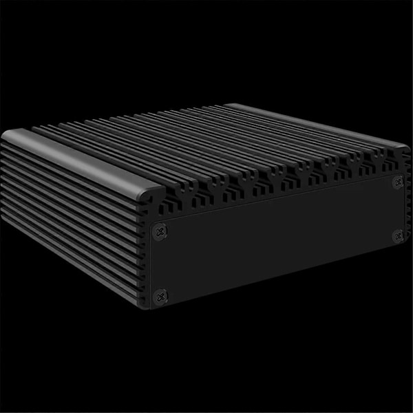 N3700 Mini PC 6W Dubbel Gigabit Mini Värd Fyrkärnig EU-kontakt
