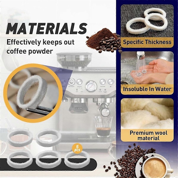 5 st Filtbricka Ersättning för Espressomaskin Kvarnar