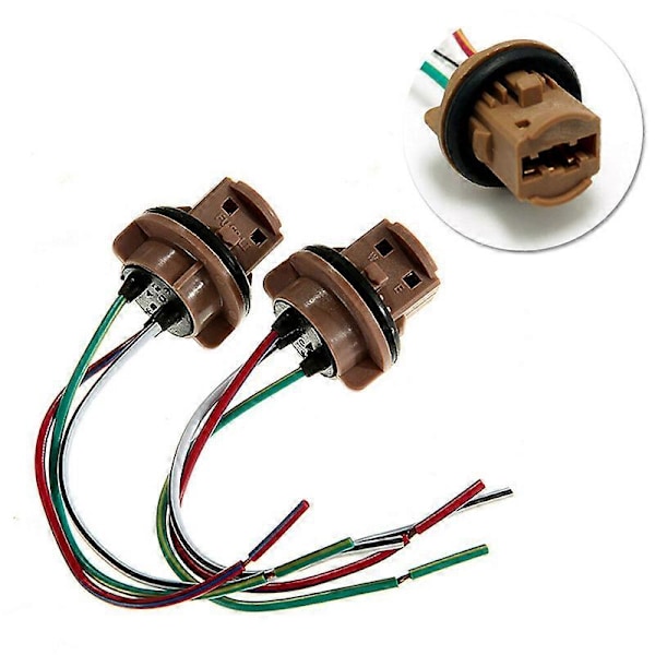 2 st 7443 T20 Hona Broms Blinkers Glödlampa Hållare Sockel Adapter Kabelstam