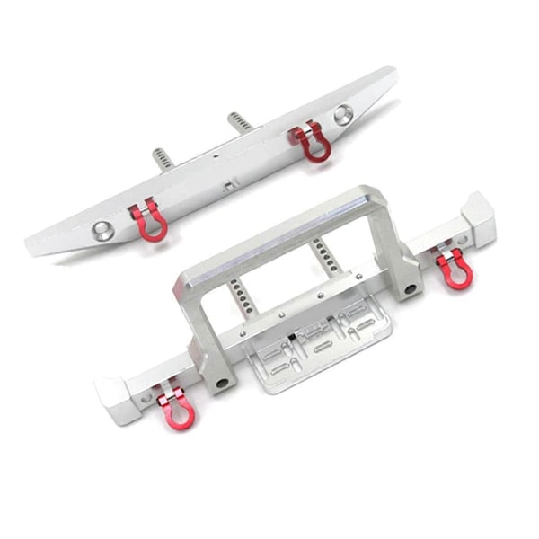 Metall Främre Bakre Stötfångare för 1/10 RC Crawler Bil Silver