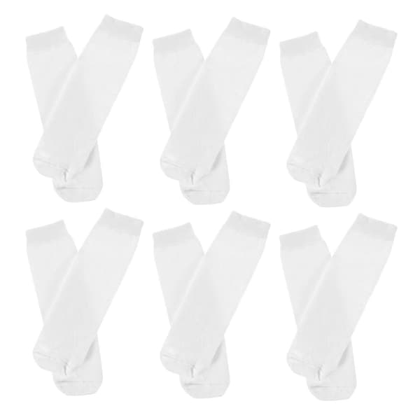 6 Par Trykte Sokker Farvesublimeringsstrømper DIY Tomme Sokker Sublimeringsrørstrømper