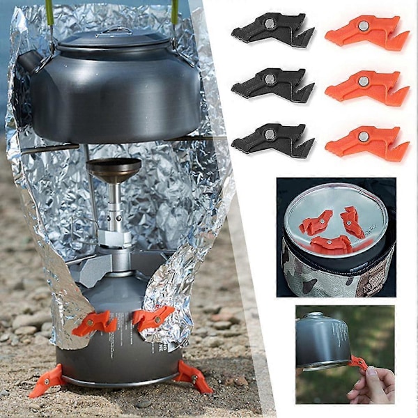 Utomhusspis Gastank Bas Stativ Fällbart Gastank Stabiliseringsfäste Black 3pcs