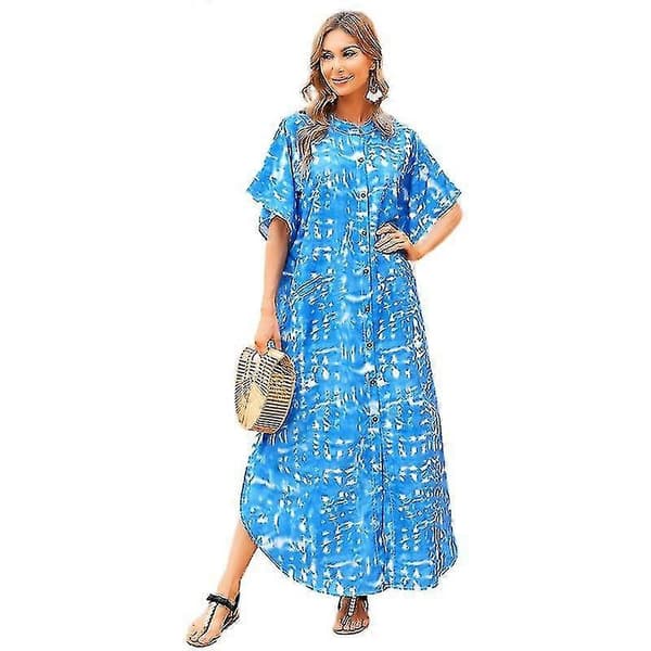 Dam Omslag Tie-dye Tryckt Morgonrock Kaftan