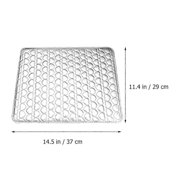 Fyrkantiga Nagel Salong Kuddar Set Hjärta Mönster Handkudde Pad PU Läder Manikyr Handledsstöd (Silver)