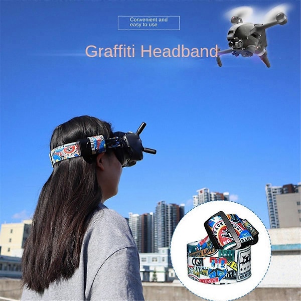 Lämplig för FPV Video Glasögon Graffiti Färg Huvudband Fixerad Rem