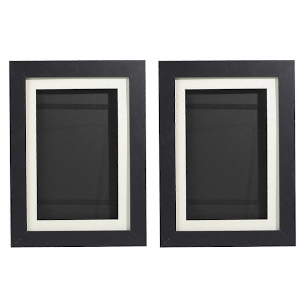 1/2 st Konstram för Barn Magnetisk Frontöppning Hem Vardagsrum Sovrum Väggkonst Ritning Foto Bild Visningsram Black 2pcs