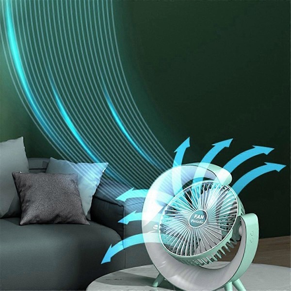 LED Monivärinen Pöytätuuletin, Tunnelmavalo, USB-lataus, C