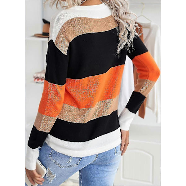 Efterårs Sweaters Rund Hals Stribet Sød Vinter Pullover Sweaters Til Kvinder Trendy 2023 Snøre Medium Printed Green