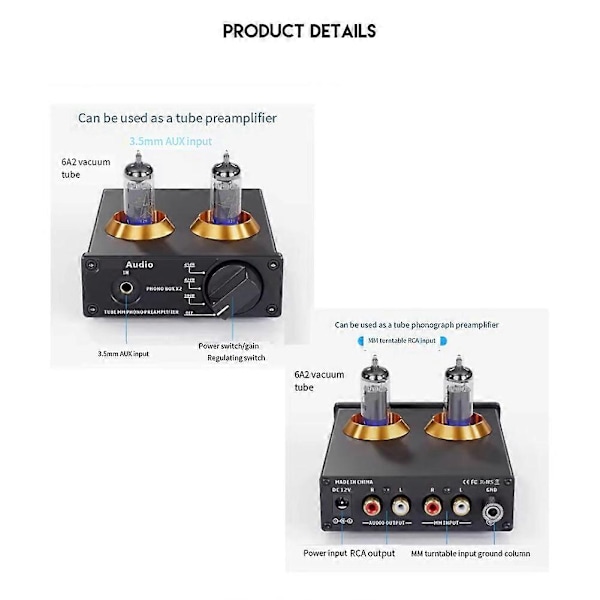 Mini HiFi Phono -esivahvistin, EU-pistoke