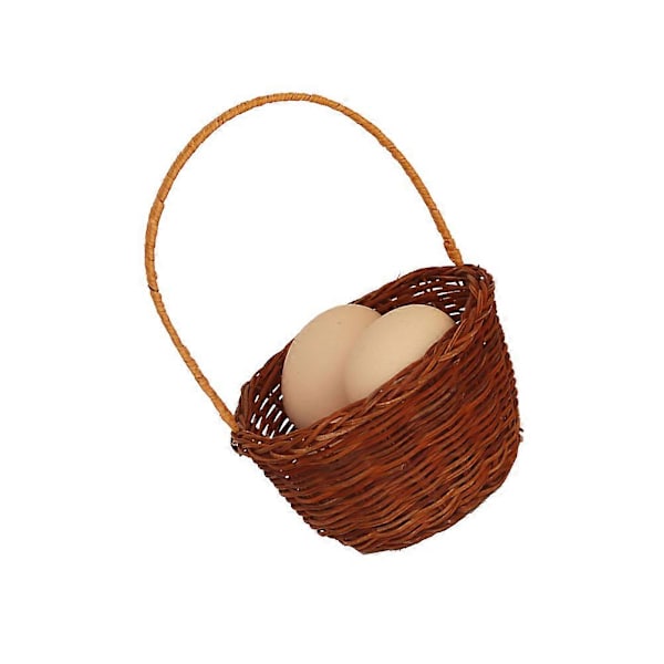 12x7cm Mini Dekorativ Barnstickning DIY Rekvisita Korg Förvaringskorg Växt Mikro Skrivbordsdekoration Ljusbrun