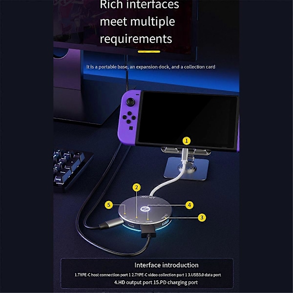 för Switch Video Capture Card TV-docka för PC