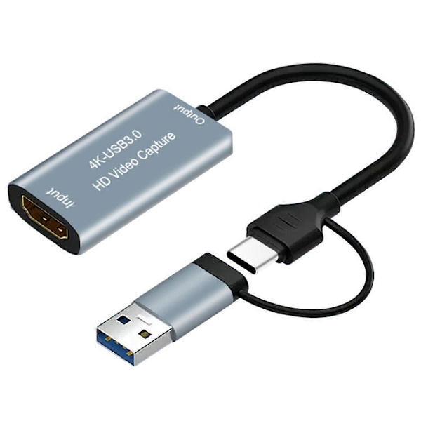 4K -Kompatibelt med USB Typ C Videospelsinspelningskort