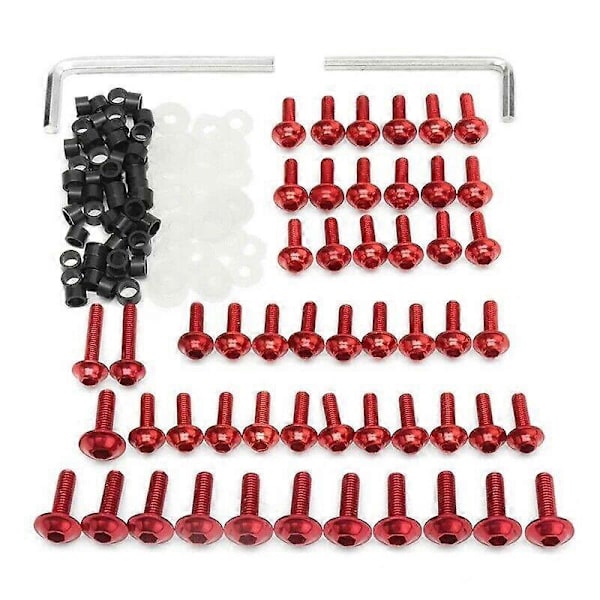 Motorcykelskruvar Muttrar Kit för YZF R1 R6 R3 2004-2008 (Röd)