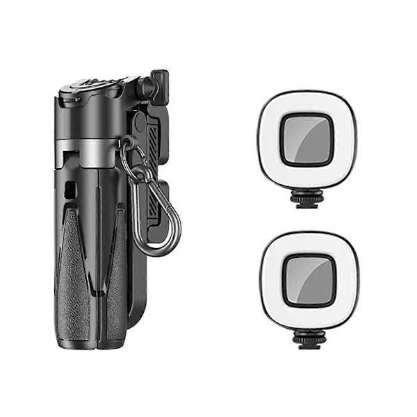 P15 Mini Selfie Stick Stativ med 2 Lampor