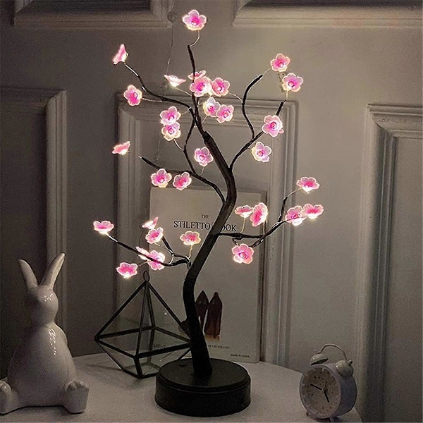 Bordslampa Träd Nattlampa USB/Batteridriven Touch-brytare